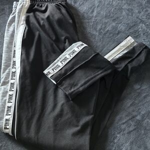 PINK Victoria's Secret Black Athletic track pants with Logo Tag